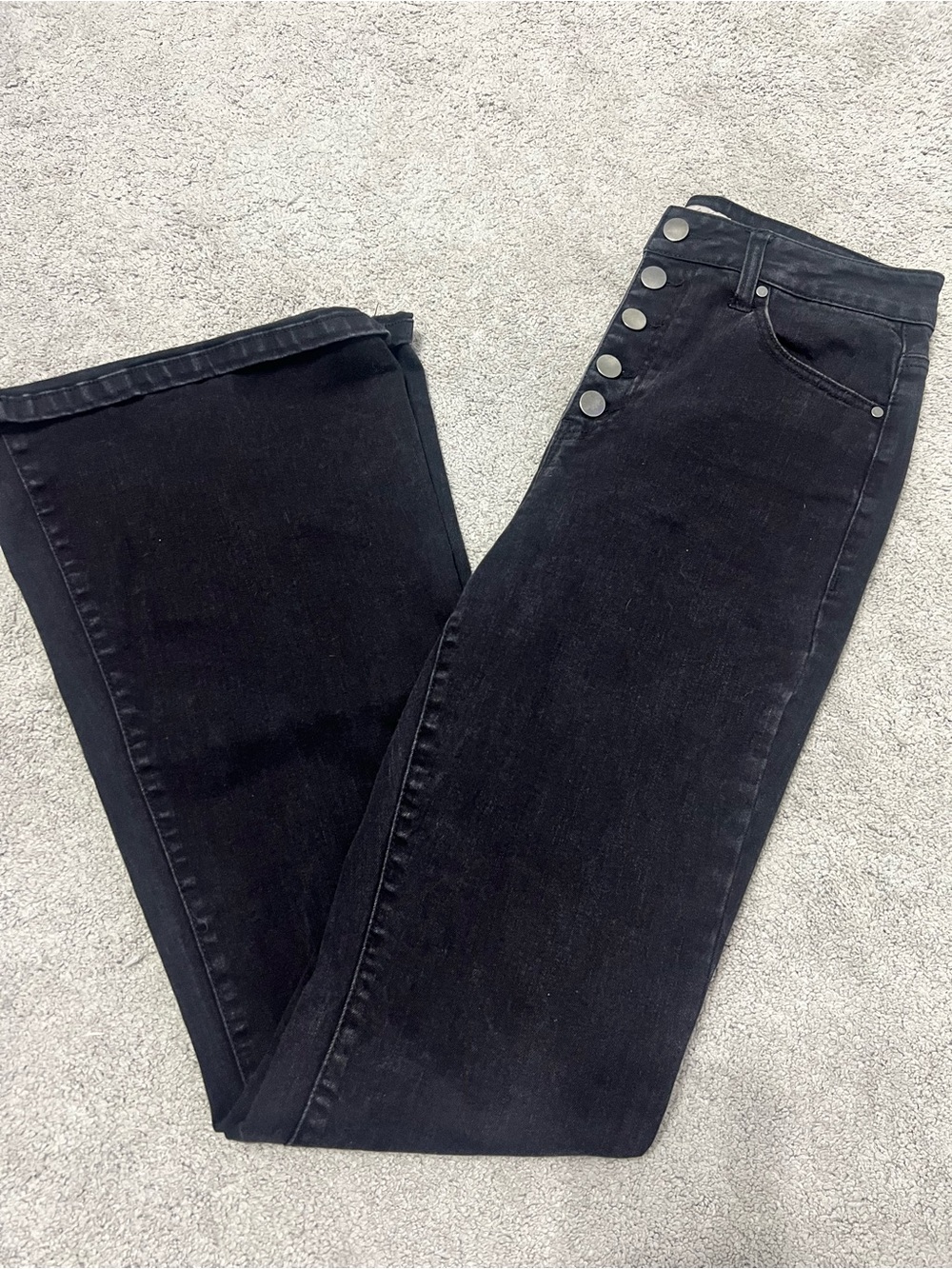 High-Rise Black Button-Fly Women’s Jeans